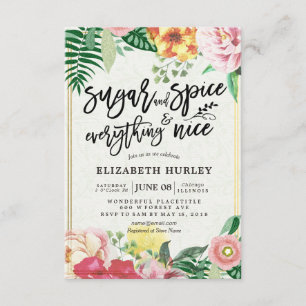 Invitación Azúcar y especias Baby Shower modernos y todo lo b