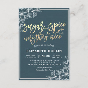 Invitación Azúcar y especias Baby Shower modernos y todo lo b