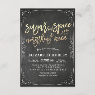 Invitación Azúcar y especias Baby Shower modernos y todo lo b