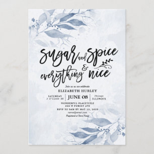 Invitación Azúcar y especias de Baby Shower floral y todo bue