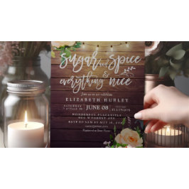 Invitación Azúcar y especias de Baby Shower floral y todo bue