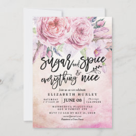 Invitación Azúcar y especias de Baby Shower floral y todo bue