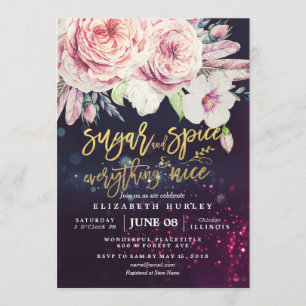 Invitación Azúcar y especias de Baby Shower y todo lo bueno
