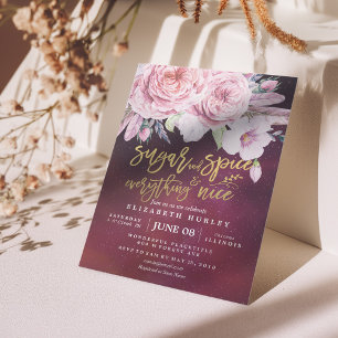 Invitación Azúcar y especias de Baby Shower y todo lo bueno
