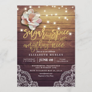 Invitación Azúcar y especias de Baby Shower y todo lo que es 