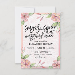 Invitación Azúcar y especias florales y todo lo bueno Baby Sh