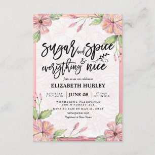 Invitación Azúcar y especias florales y todo lo bueno Baby Sh