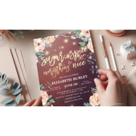 Invitación Azúcar y especias florales y todo lo bueno Baby Sh