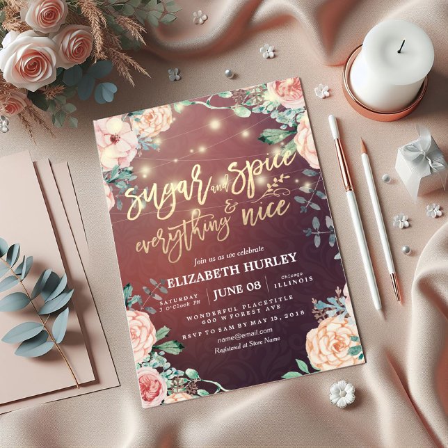 Invitación Azúcar y especias florales y todo lo bueno Baby Sh (Subido por el creador)