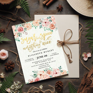 Invitación Azúcar y especias florales y todo lo bueno Baby Sh