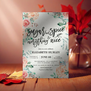 Invitación Azúcar y especias florales y todo lo bueno Baby Sh