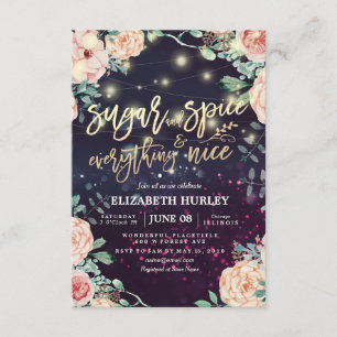 Invitación Azúcar y especias florales y todo lo bueno Baby Sh