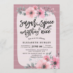 Invitación Azúcar y especias y toda la flor Baby Shower agrad