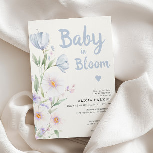 Invitación Azuces flores silvestres bebé en flor niño baby sh