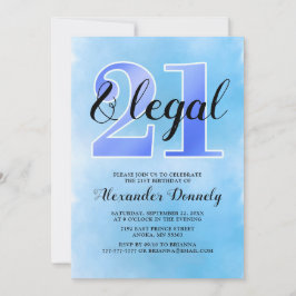 Invitación azul 21 y legal