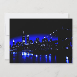 Invitación azul a la ciudad de Nueva York