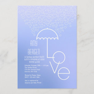 Invitación azul a la ducha de amor