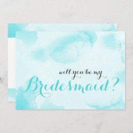 Invitación Azul acuarela ¿Serás mi novia?