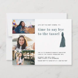 Invitación Azul | Adiós al Fiesta de fotografía de graduación