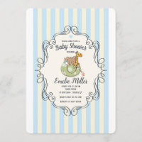 Invitación azul agradable adorable