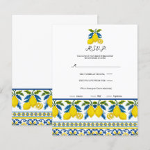 Azul Amarillo Limón Acuarela Mediterráneo RSVP