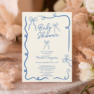Invitación Azul arcos ilustraciones de cinta Bebé ducha