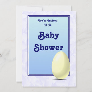 Invitación Azul Baby Shower - huevo