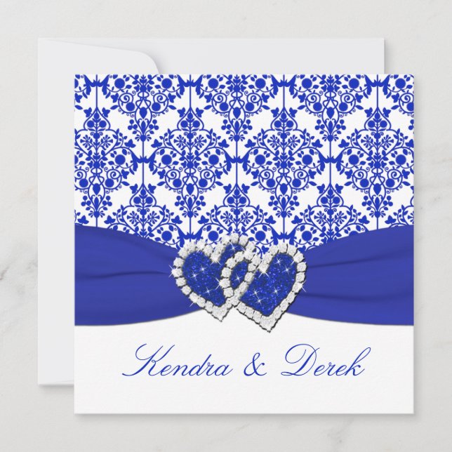 Invitación azul, blanca de la ducha de los pares (Anverso)
