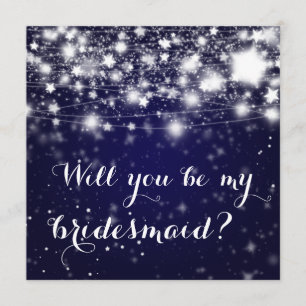 Invitación Azul brillante Estrellas Serás Mi Novia