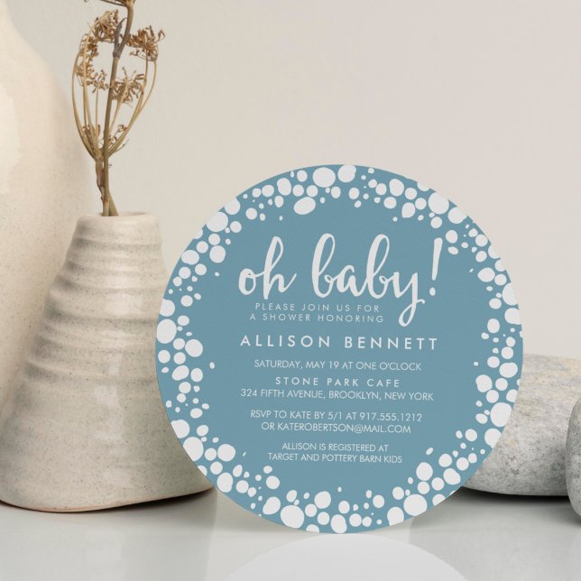 Invitación Azul burbujeante | BABY SHOWER (Subido por el creador)