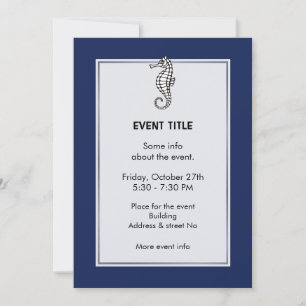 Invitación Azul caballito de mar