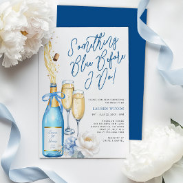 Invitación Azul Champagne Brin Shower Algo Azul