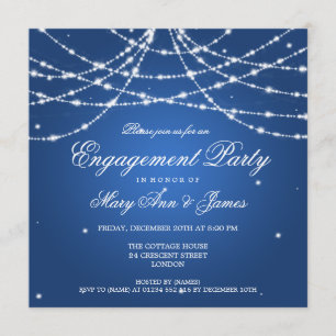 Invitación Azul chispeante elegante de la secuencia del