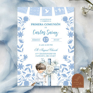 Invitación Azul Cielito Lindo Primera Comunión