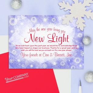 Invitación Azul claro, copos de nieve blancos, vacaciones de 