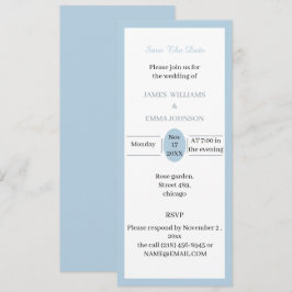 Invitación Azul claro simple personalizado Guardar la fecha