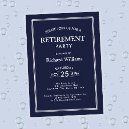 Invitación azul clásico del Fiesta de Jubilación