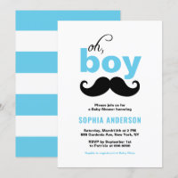 Azul clásico es un Baby Shower de Boy Mustache