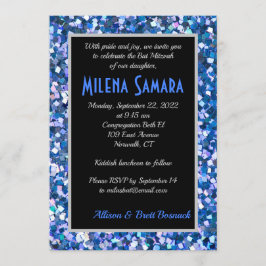 Invitación azul confetti