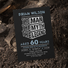 Invitación Azul Cualquier Edad El Hombre El Mito La Leyenda C