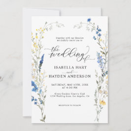 Invitación Azul Dainty Floral salvaje DustyBoda Mediterráneo