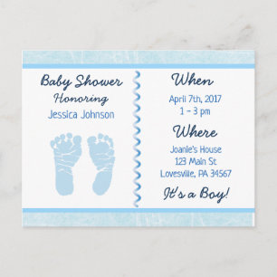 Invitación azul de Baby Shower del bebé