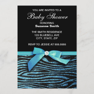 Invitación azul de Baby Shower del muchacho de la