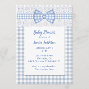 Invitación azul de Baby Shower del país de la