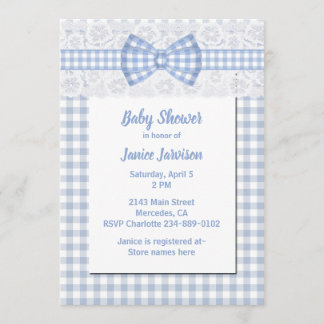 Invitación azul de Baby Shower del país de la