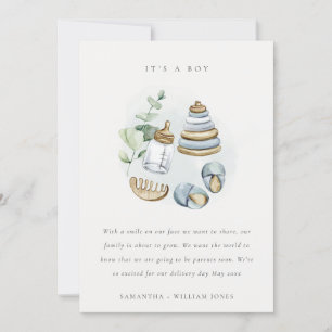 Invitación azul de bebé de la guardería Cute Nurse