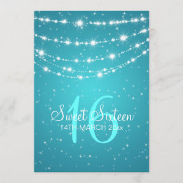 Invitación Azul de cadena chispeante del fiesta del dulce