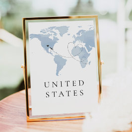 Invitación Azul de CARMEN donde en el número de la tabla mund