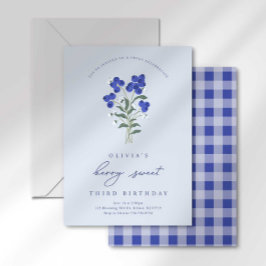 Invitación azul de cumpleaños Berry Sweet