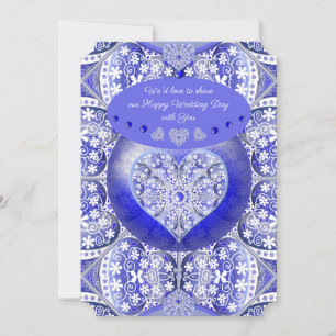 Invitación Azul de encaje cerámico de Grecia